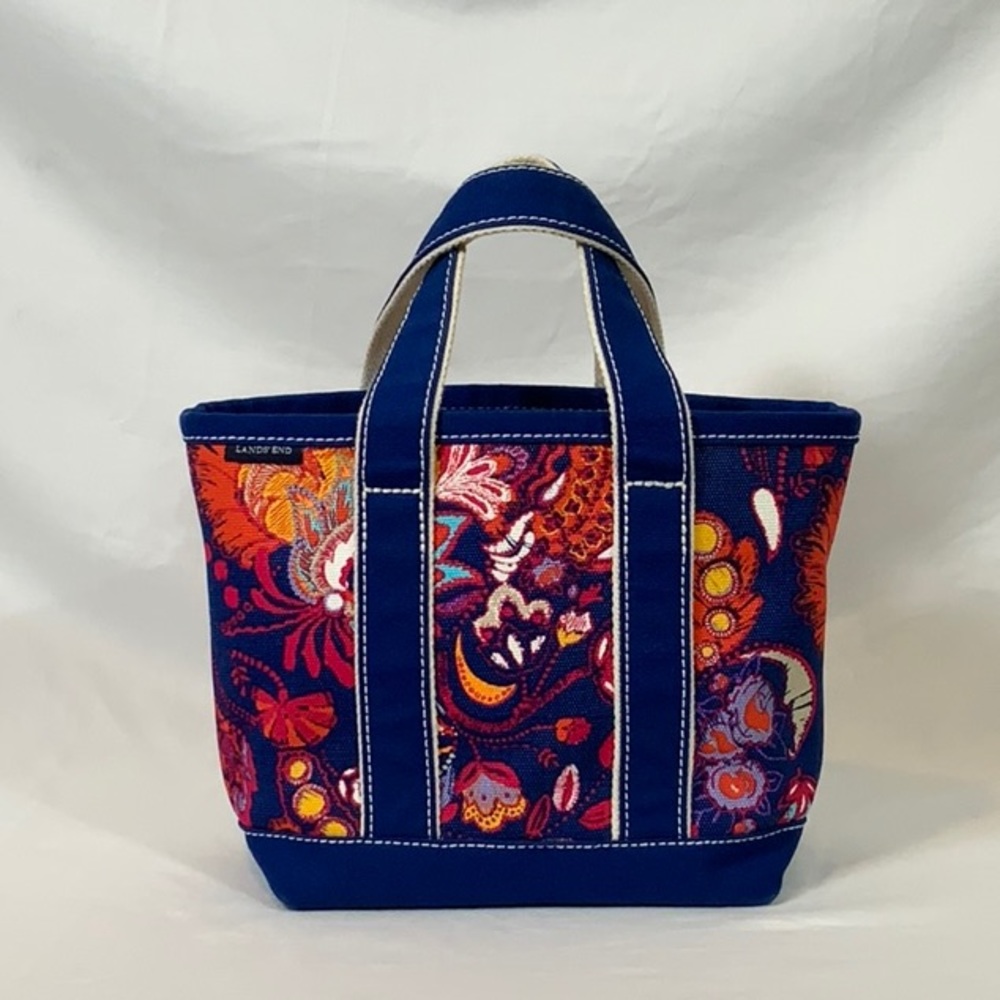 Lands’ End Small Floral Canvas Printed Tote